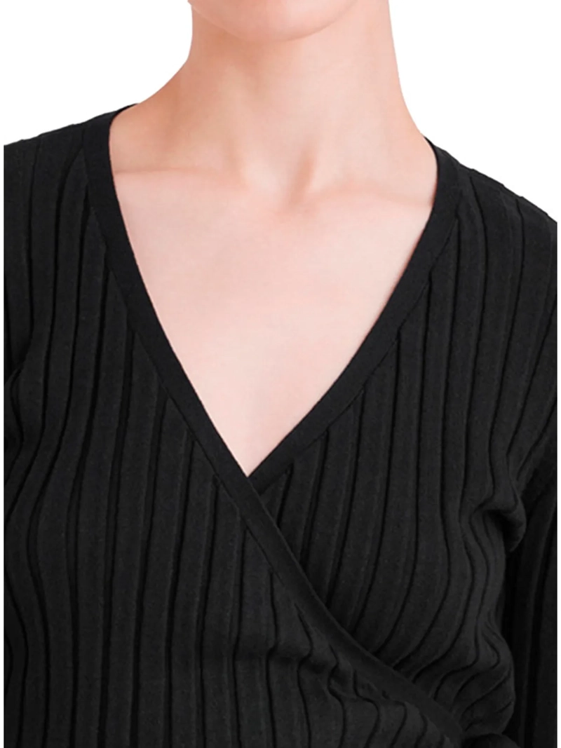 CHOMPA MANGA LARGA ALGODÓN MUJER DOCKERS NEGRO SWEATER WRAP - 3