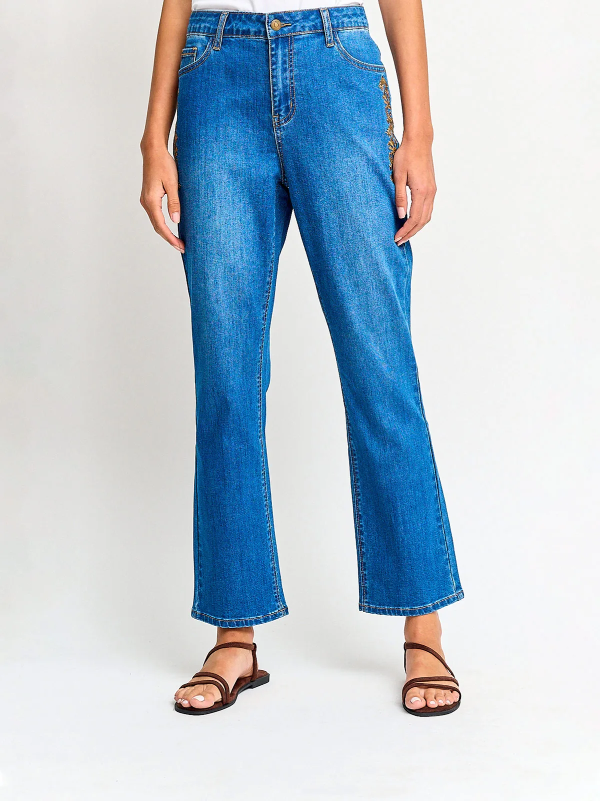 JEANS REGULAR MUJER AZIZ BORDADO - 2