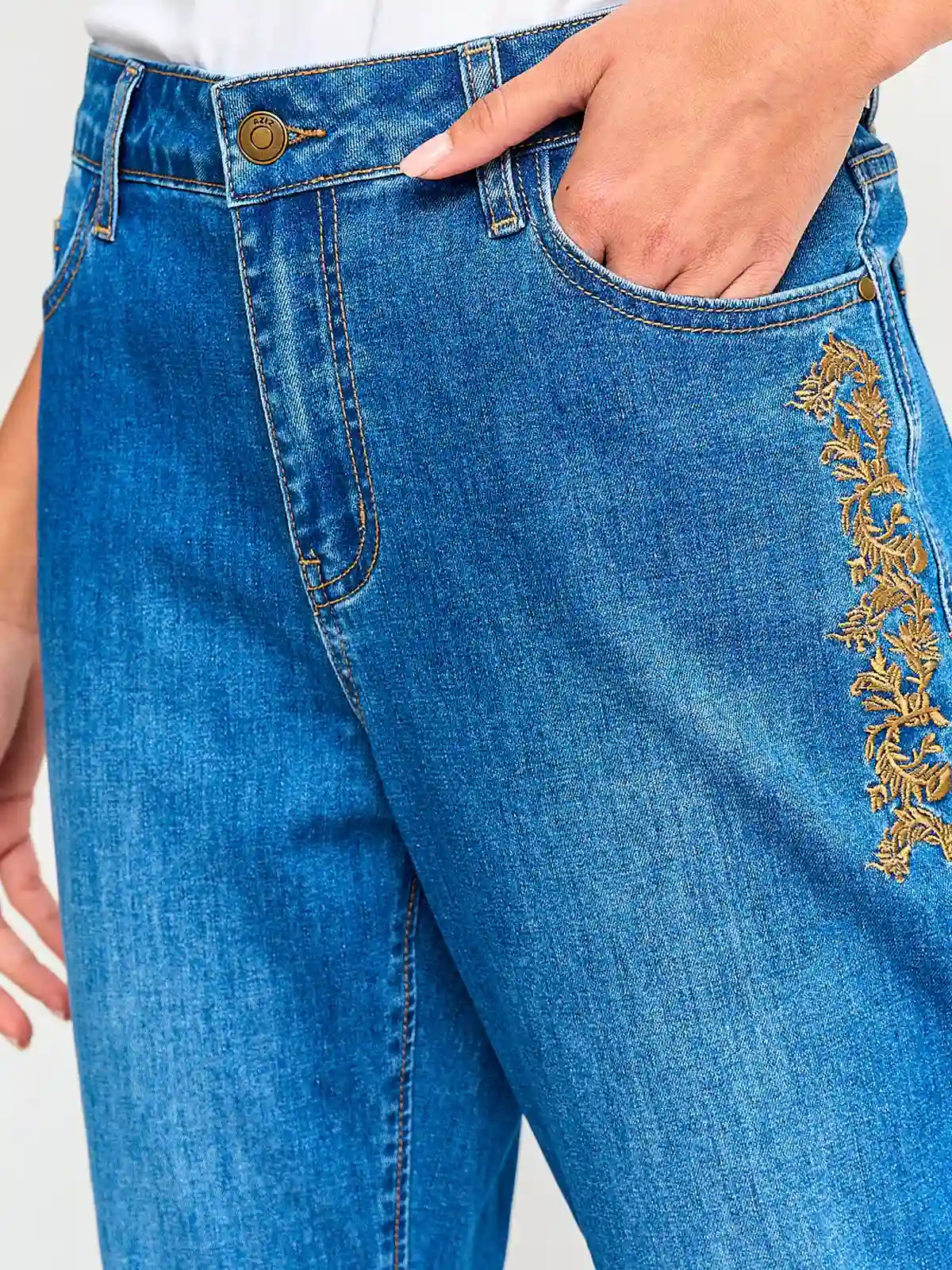 JEANS REGULAR MUJER AZIZ BORDADO - 4