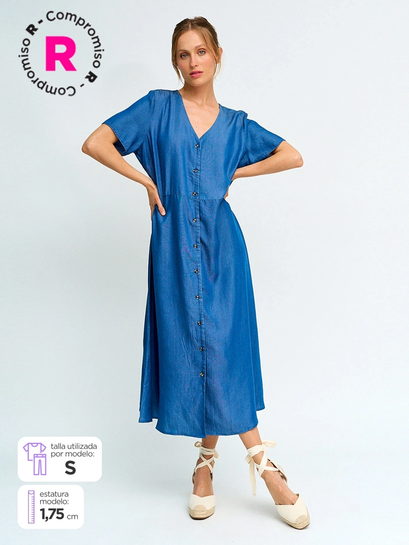 VESTIDO LARGO MUJER AZIZ ADENIM-E - 1