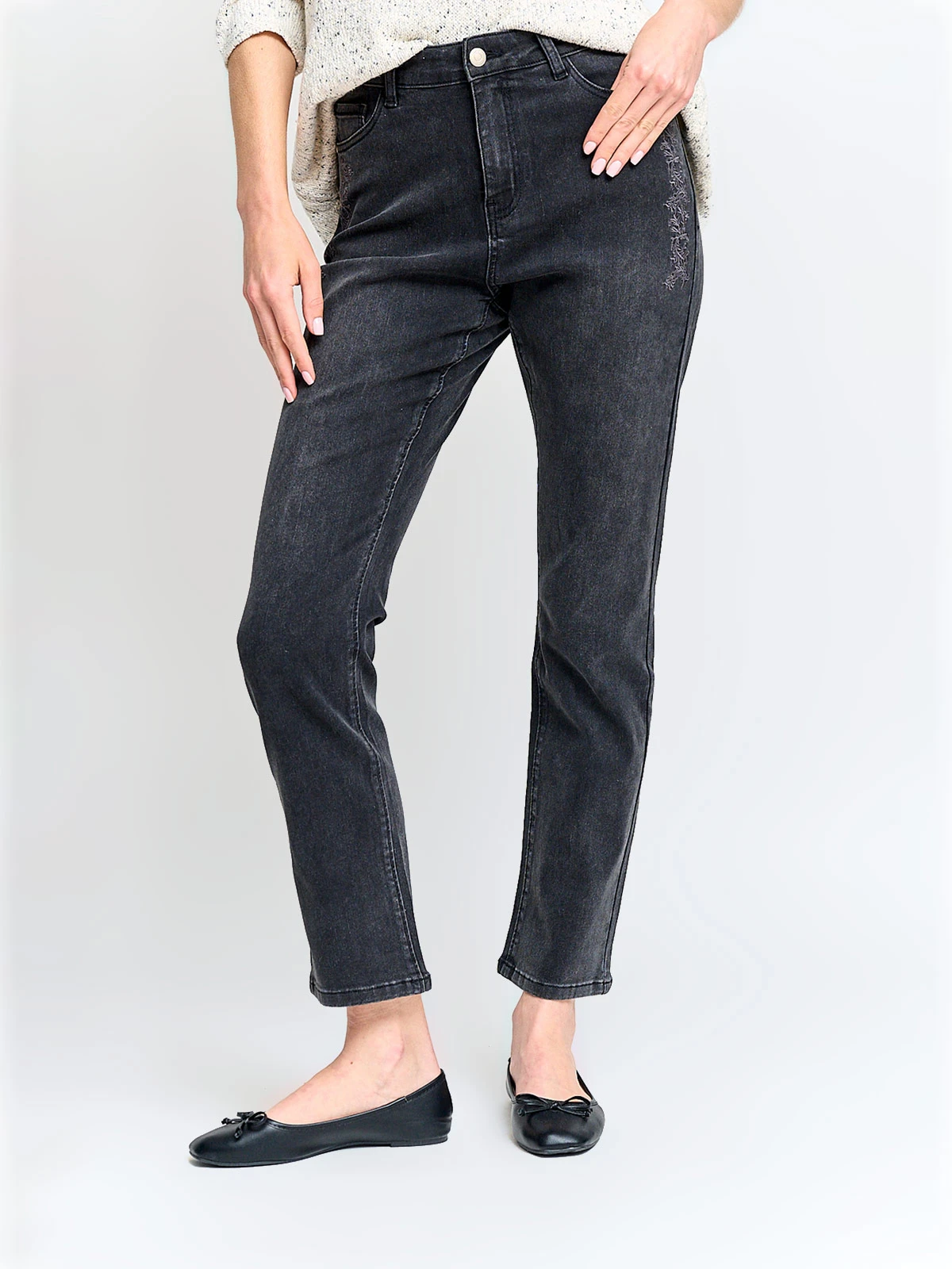 JEANS REGULAR MUJER AZIZ BORDADO - 2