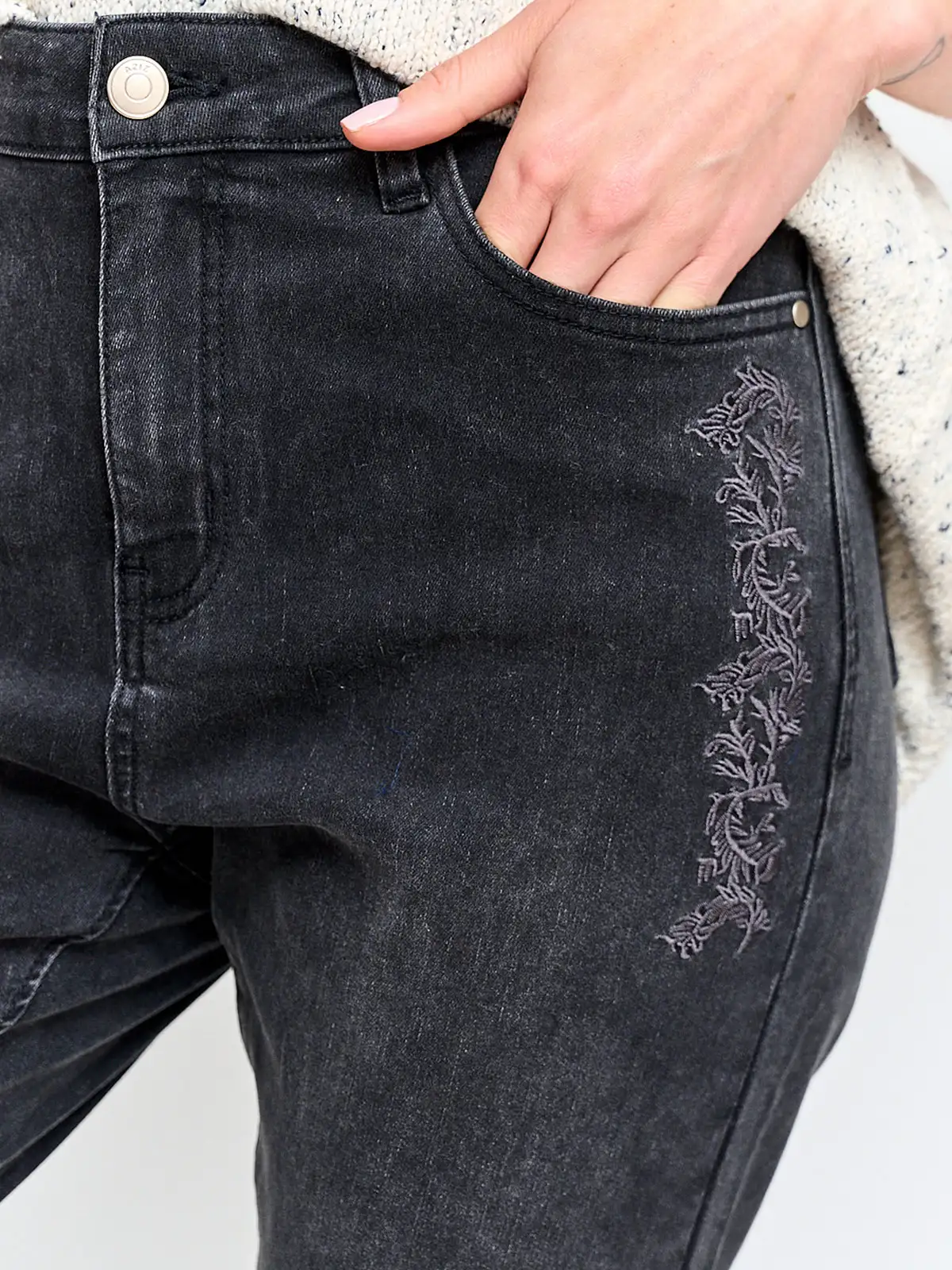 JEANS REGULAR MUJER AZIZ BORDADO - 4