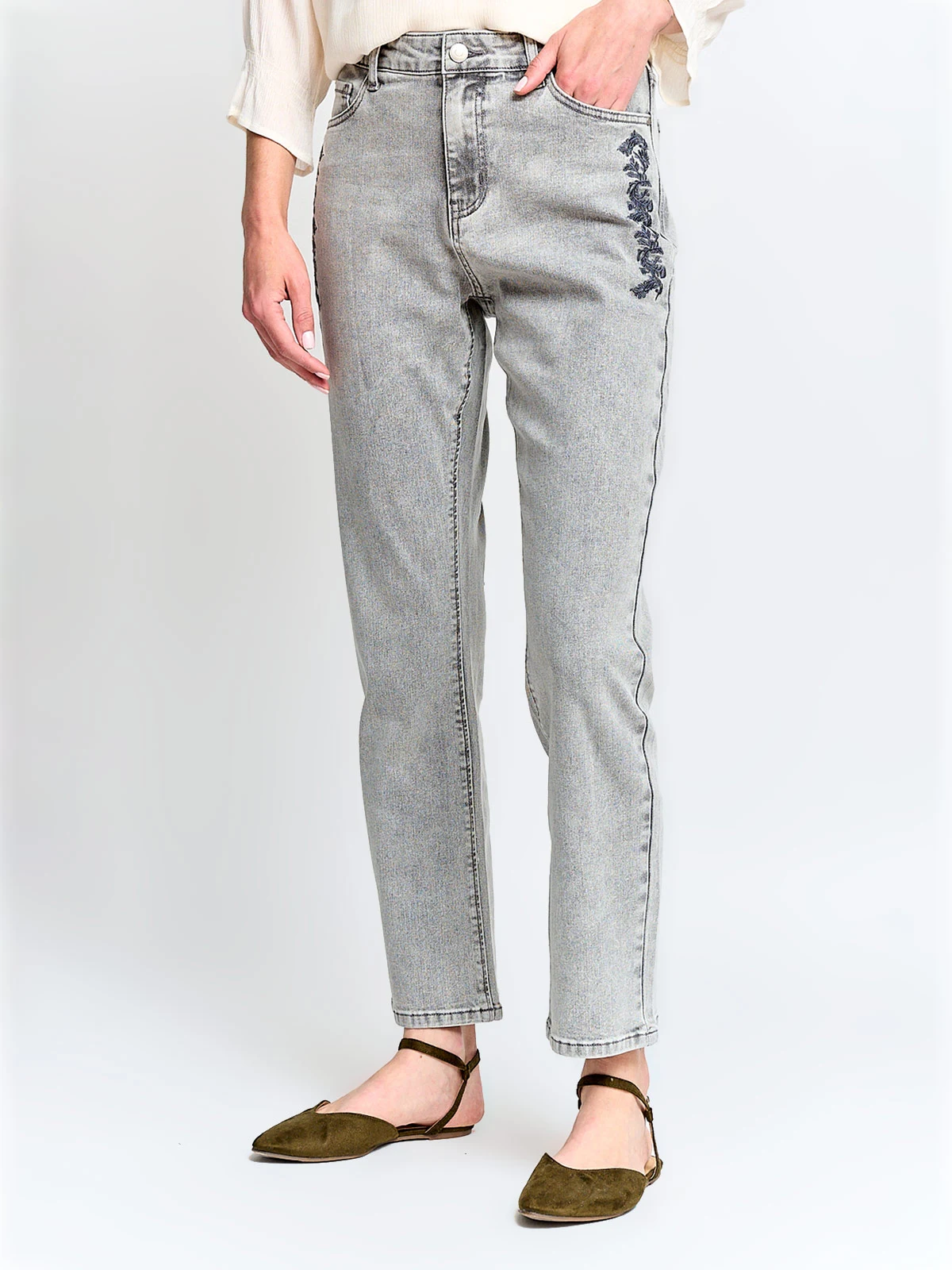 JEANS REGULAR MUJER AZIZ BORDADO - 2