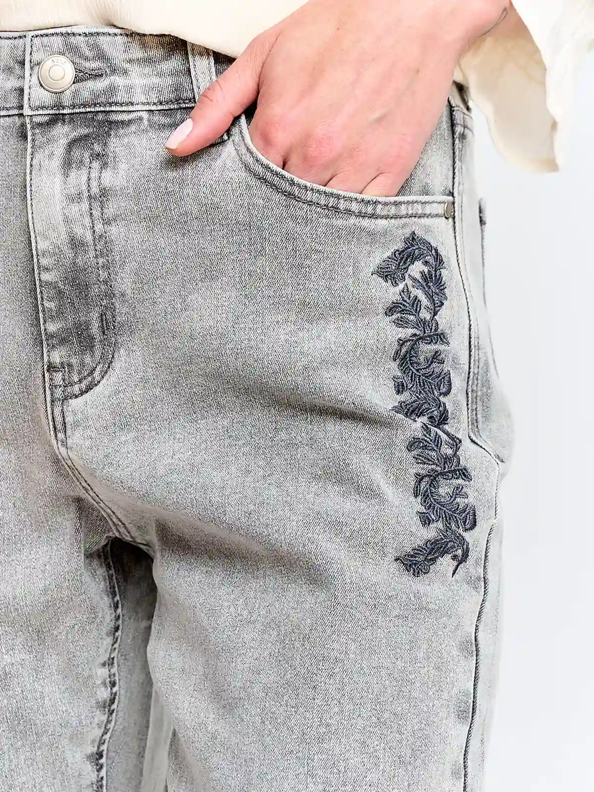 JEANS REGULAR MUJER AZIZ BORDADO - 4