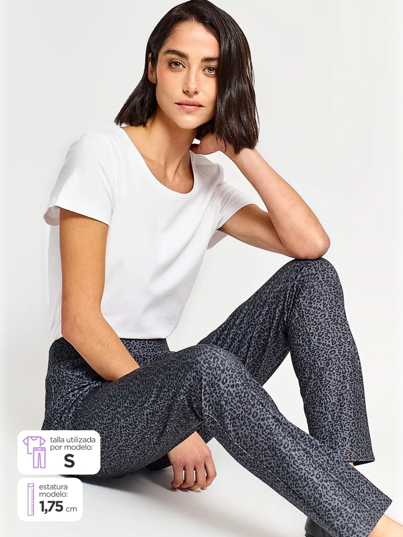 PANTALÓN REGULAR MUJER AZIZ TIPO CALZA - 1