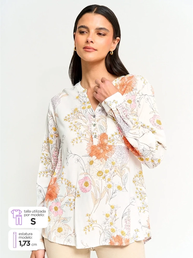 BLUSA MANGA LARGA MUJER AZIZ MAO - 1
