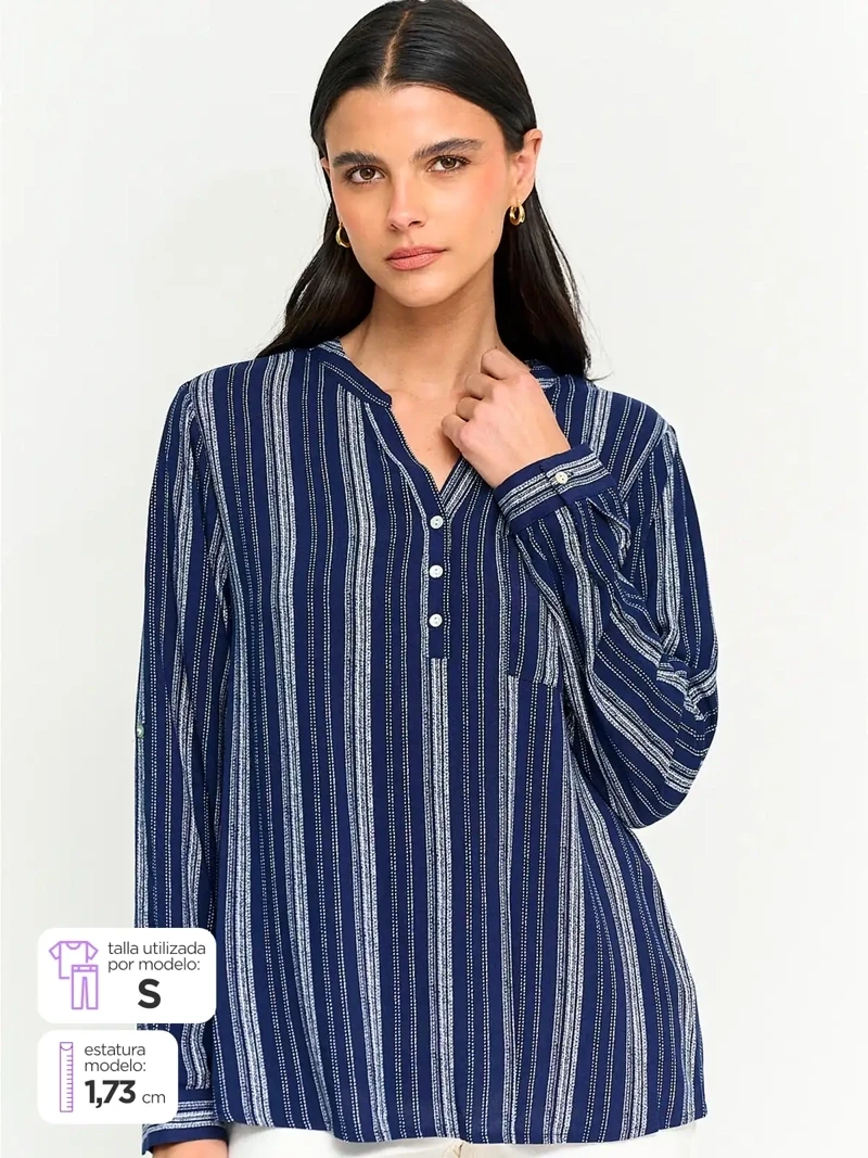 BLUSA MANGA LARGA MUJER AZIZ MAO - 1