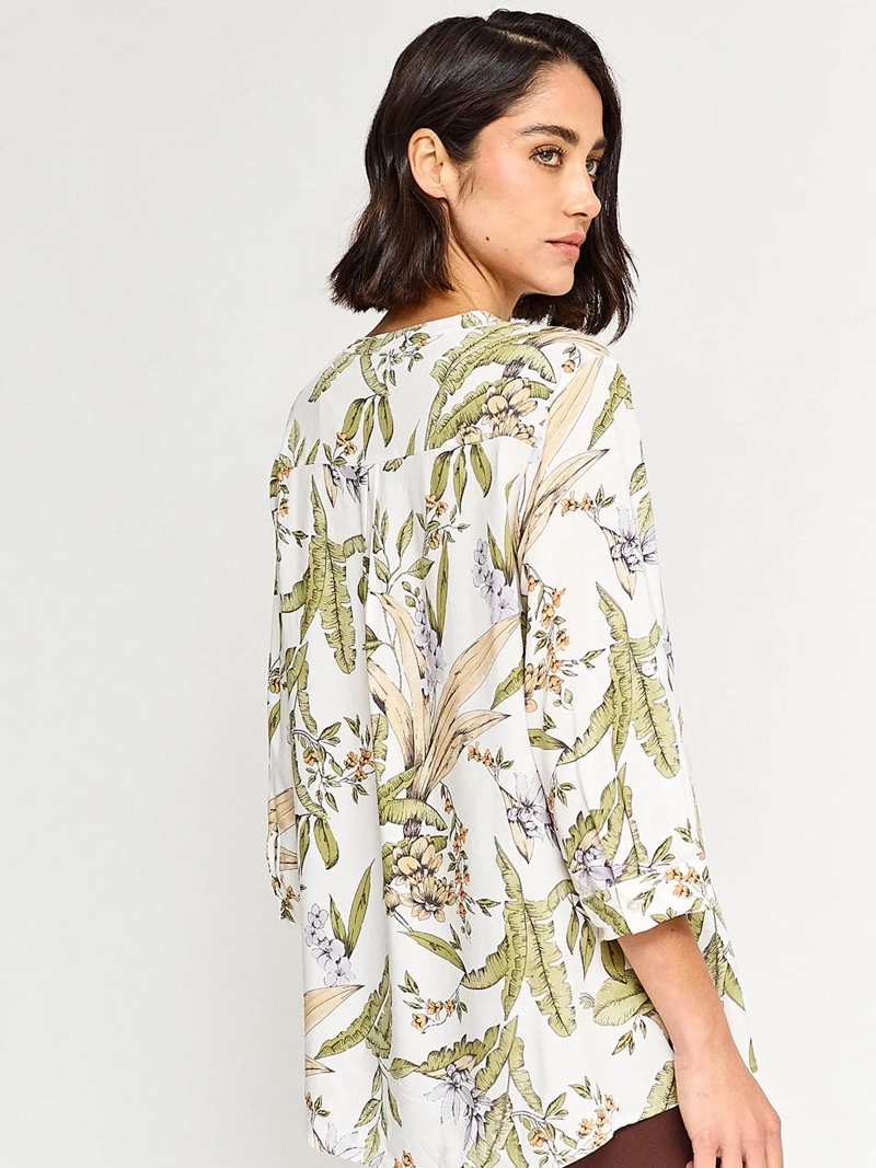 BLUSA MANGA 3/4 MUJER AZIZ CUELLO MAO PRINT - 2