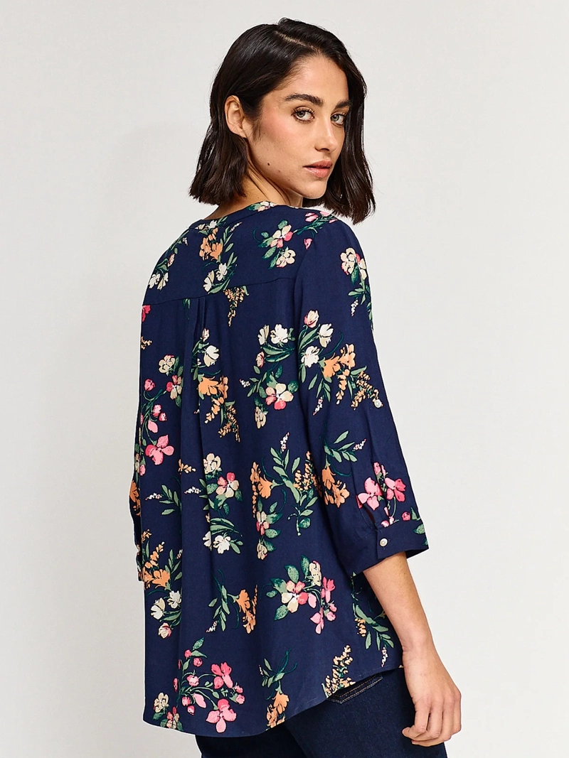 BLUSA MANGA 3/4 MUJER AZIZ CUELLO MAO PRINT - 2