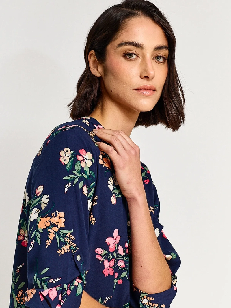 BLUSA MANGA 3/4 MUJER AZIZ CUELLO MAO PRINT - 3