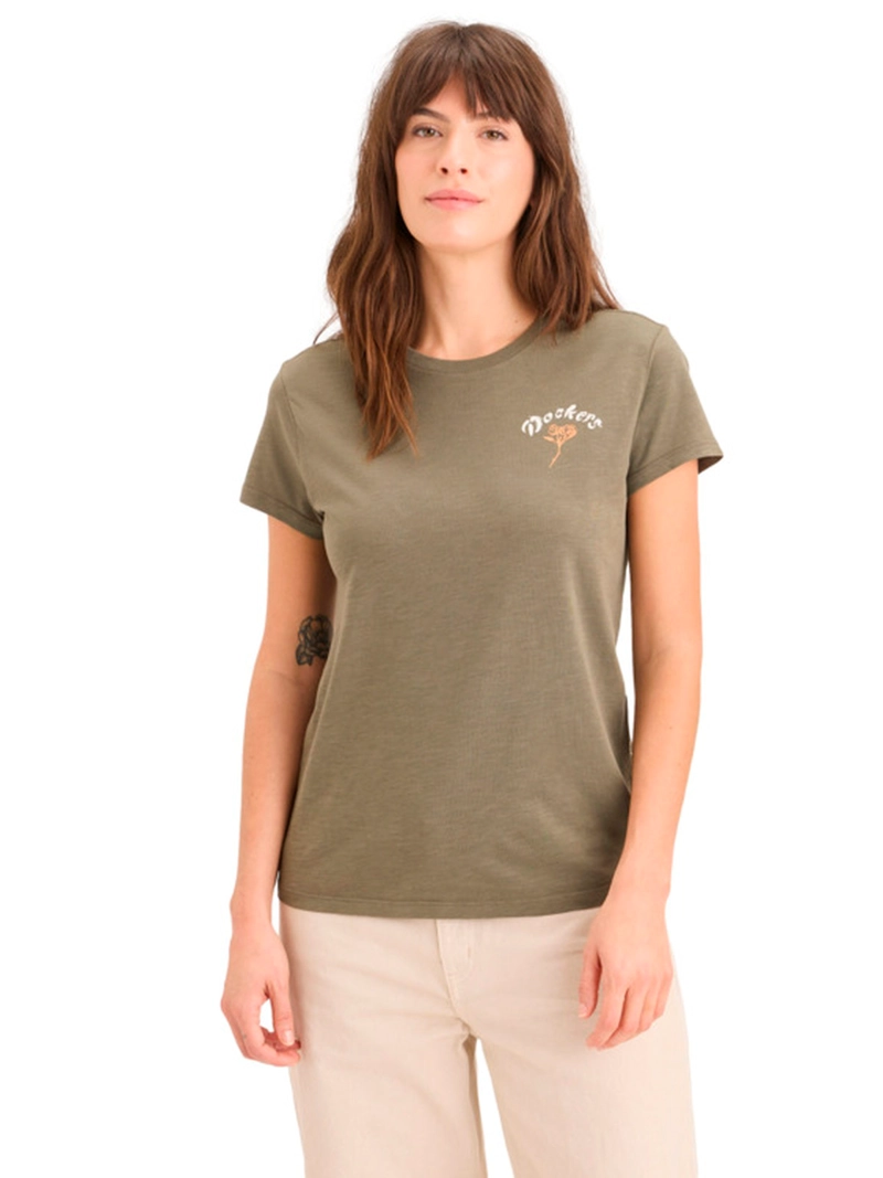POLO ALGODÓN MUJER DOCKERS GRAPHIC TEE VERDE - 1