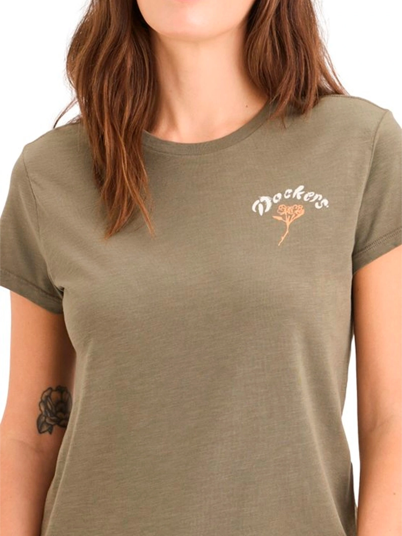 POLO ALGODÓN MUJER DOCKERS GRAPHIC TEE VERDE - 3