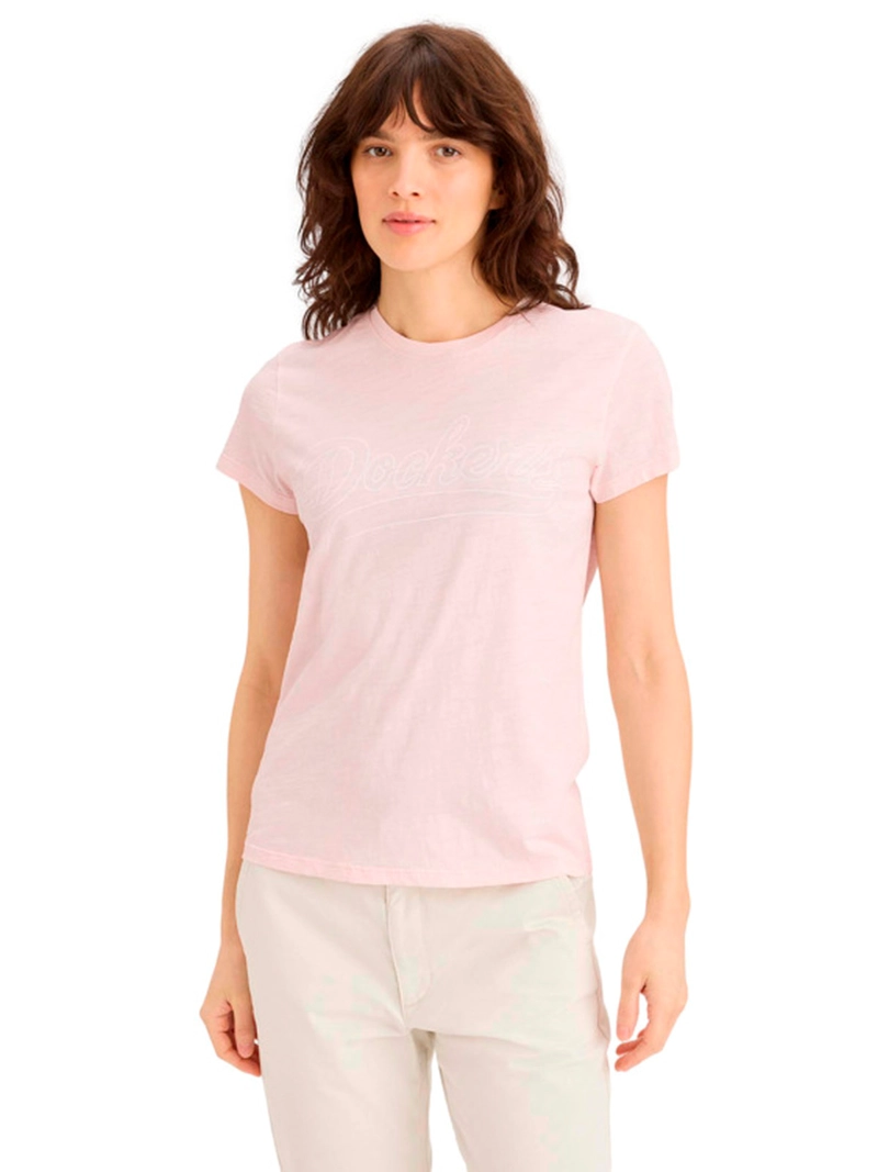 POLO MUJER DOCKERS GRAPHIC TEE ROSADO - 1