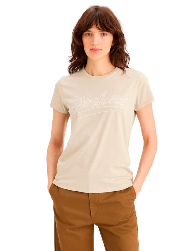 POLO MUJER DOCKERS GRAPHIC TEE BEIGE - 1