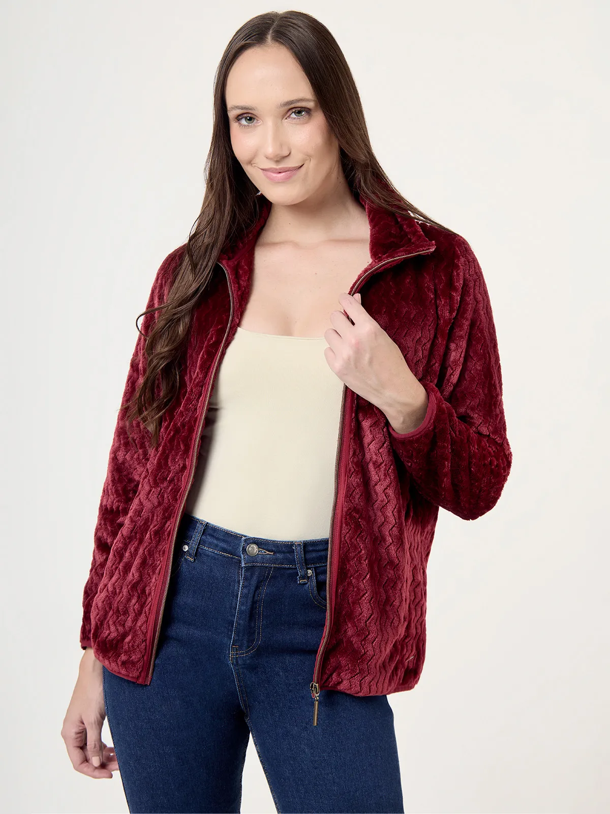 POLERA MANGA LARGA MUJER AZIZ PLUSH - 1