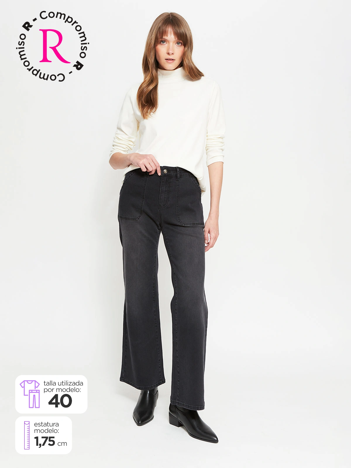 JEANS REGULAR MUJER AZIZ LAVADO - 1