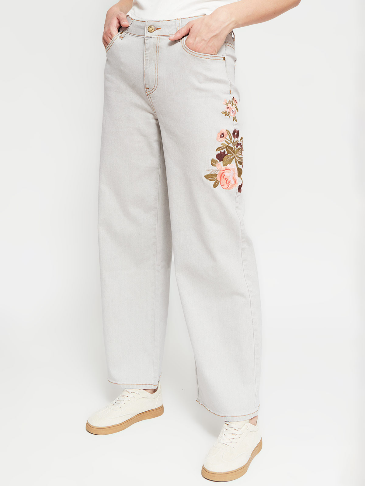JEANS REGULAR MUJER AZIZ FLOREADO - 2