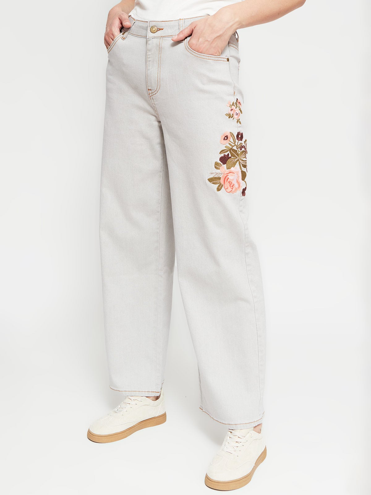 JEANS REGULAR MUJER AZIZ FLOREADO - 2