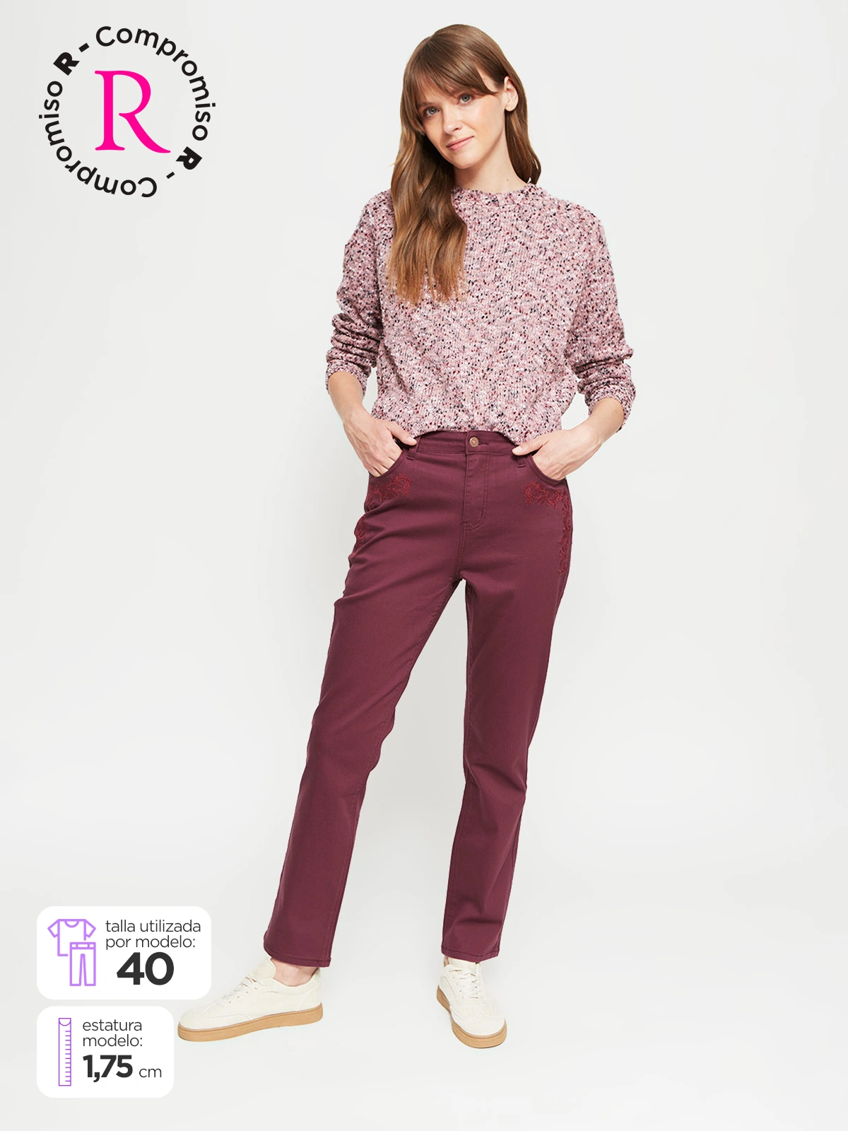 JEANS REGULAR MUJER AZIZ BORDADO - 1