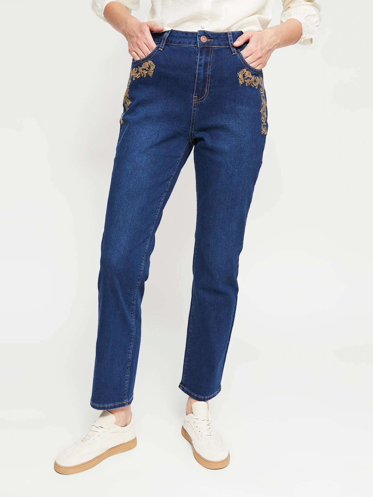 JEANS REGULAR MUJER AZIZ BORDADO - 2