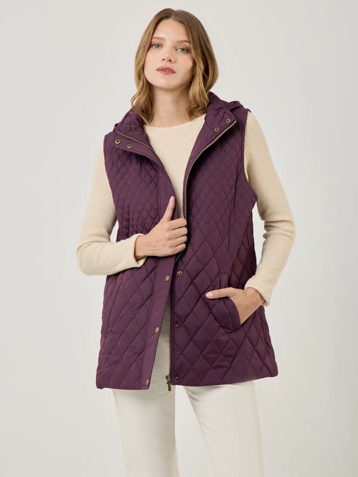 PARKA SIN MANGAS MUJER AZIZ CORTA DIAMANTE - 1