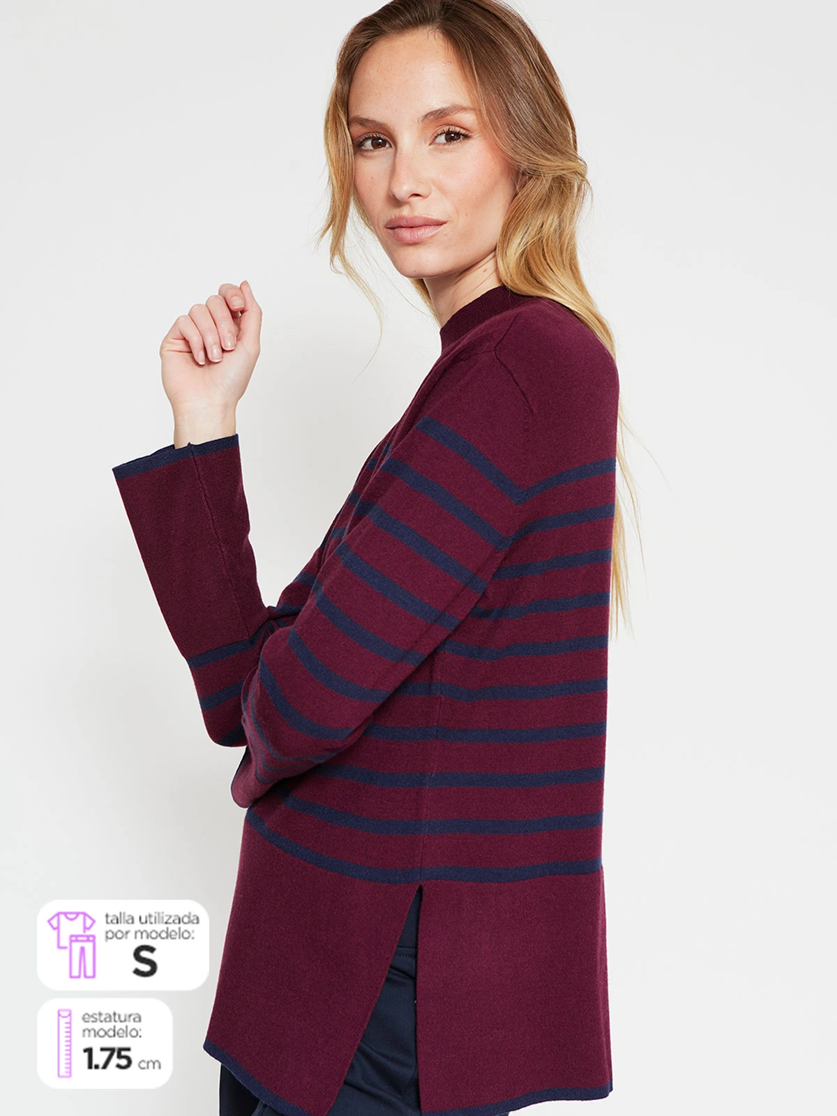 SWEATER MUJER AZIZ BASTRIPE - 1