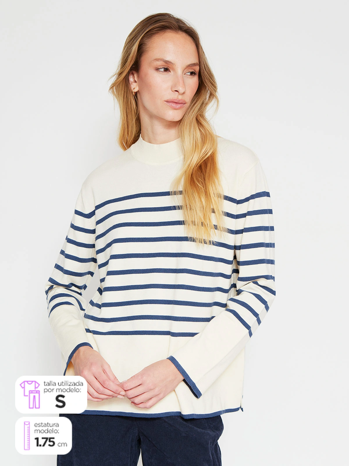 SWEATER MUJER AZIZ BASTRIPE - 1