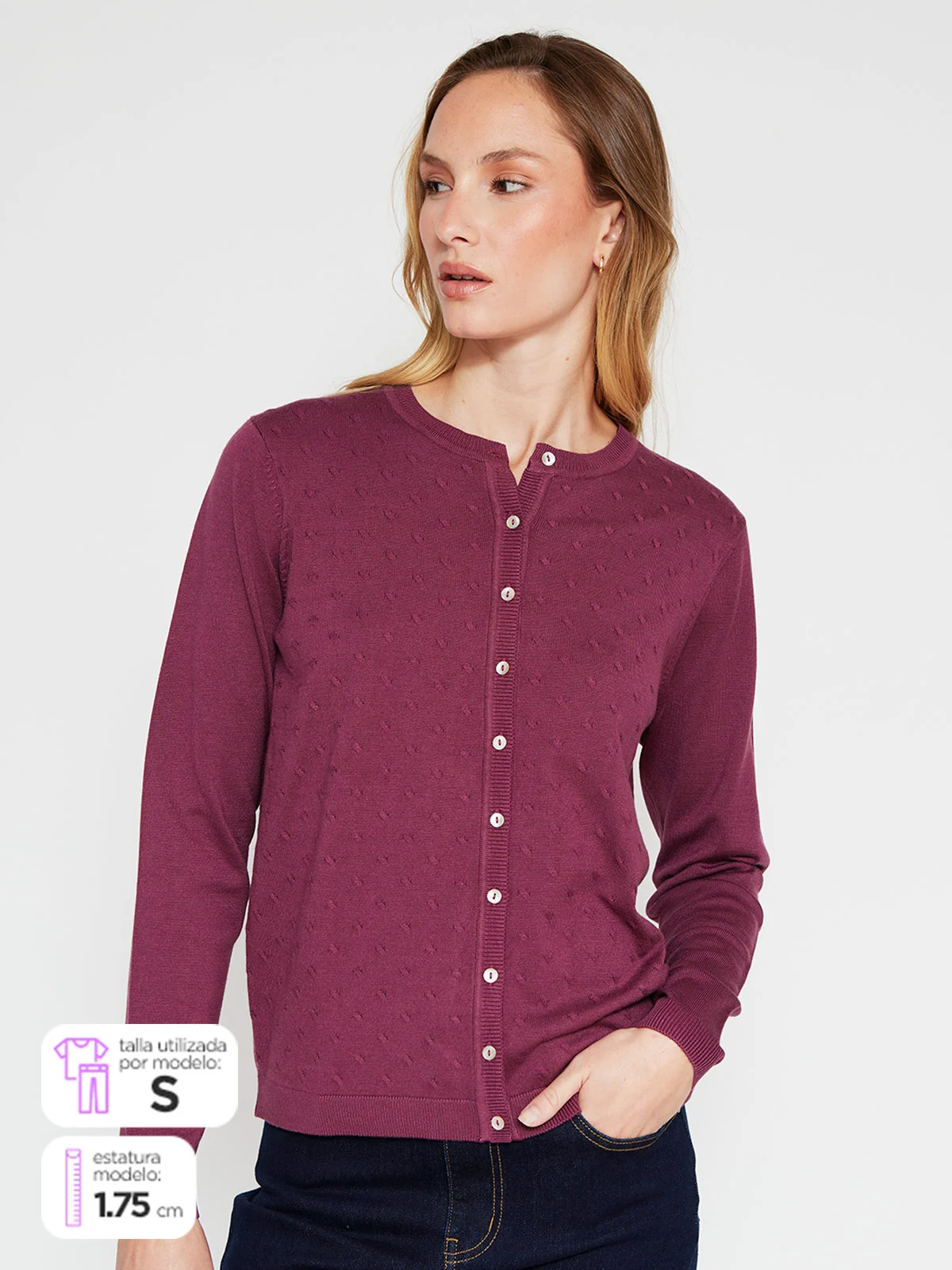 CARDIGAN MANGA LARGA MUJER AZIZ - 1