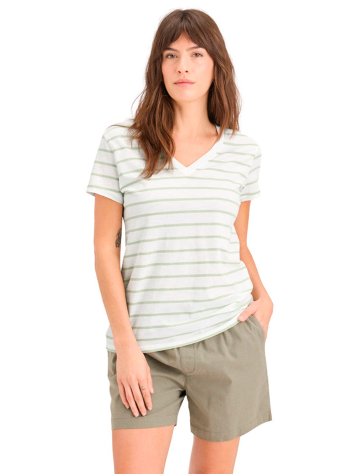 POLO MANGA CORTA ALGODÓN MUJER DOCKERS CUELLO EN V - 1