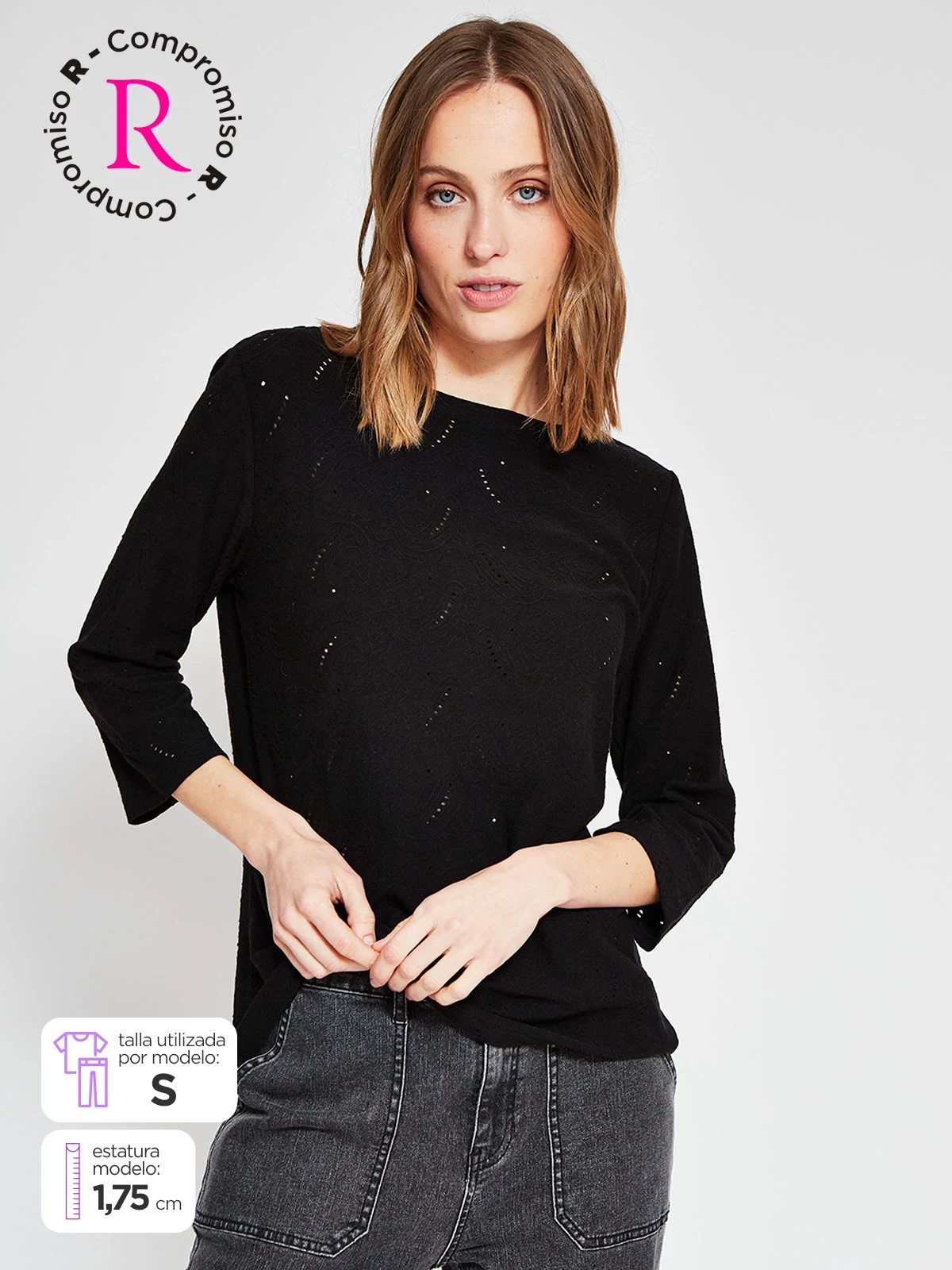 POLO MANGA 3/4 ALGODÓN MUJER AZIZ - 1