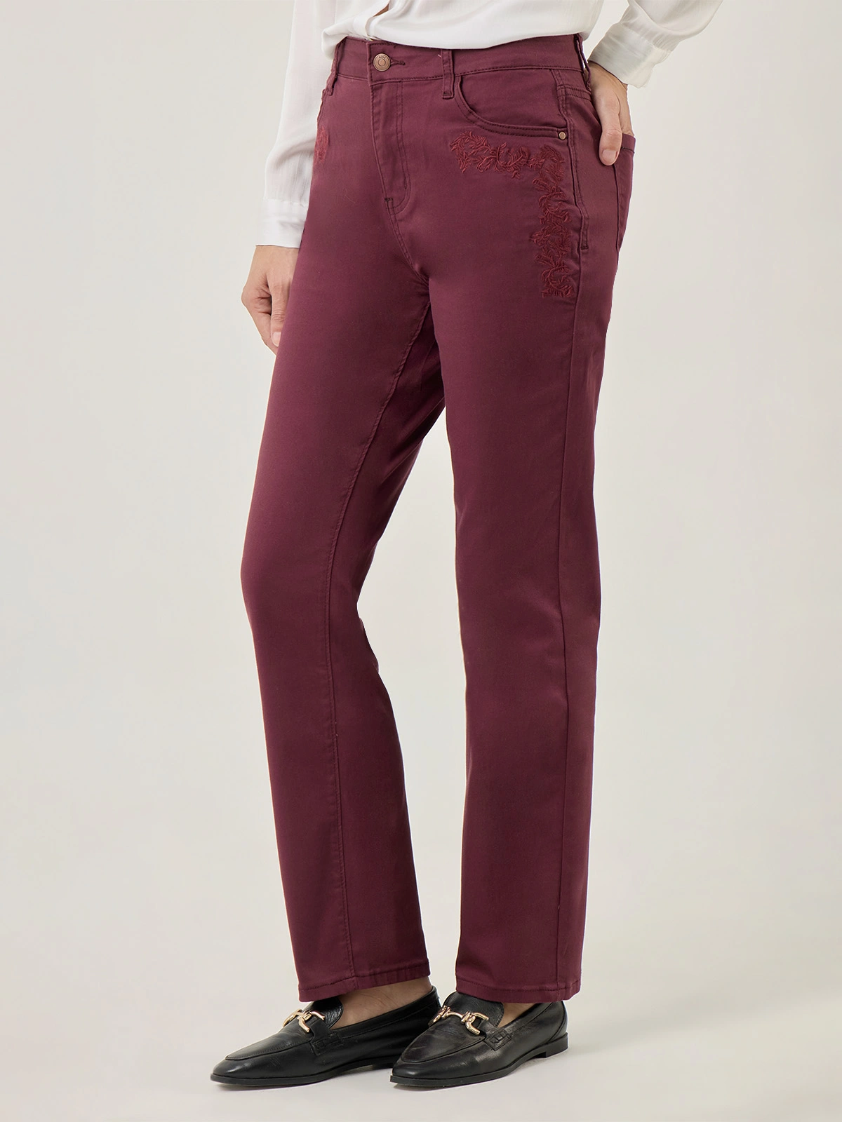 JEANS REGULAR MUJER AZIZ BORDADO - 5