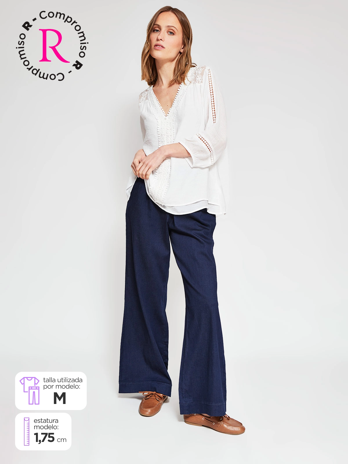 JEANS ALGODÓN MUJER AZIZ TIRO MEDIO - 1