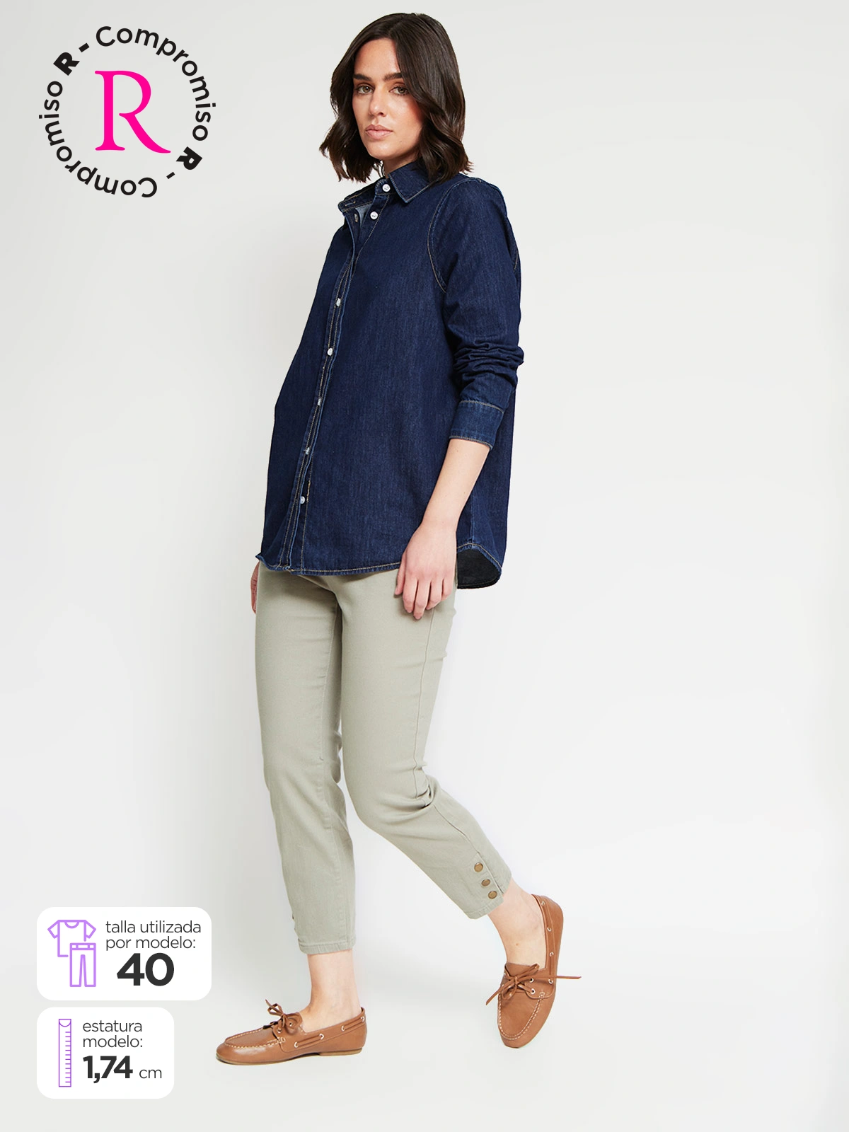 JEANS REGULAR ALGODÓN MUJER AZIZ SNAP - 1