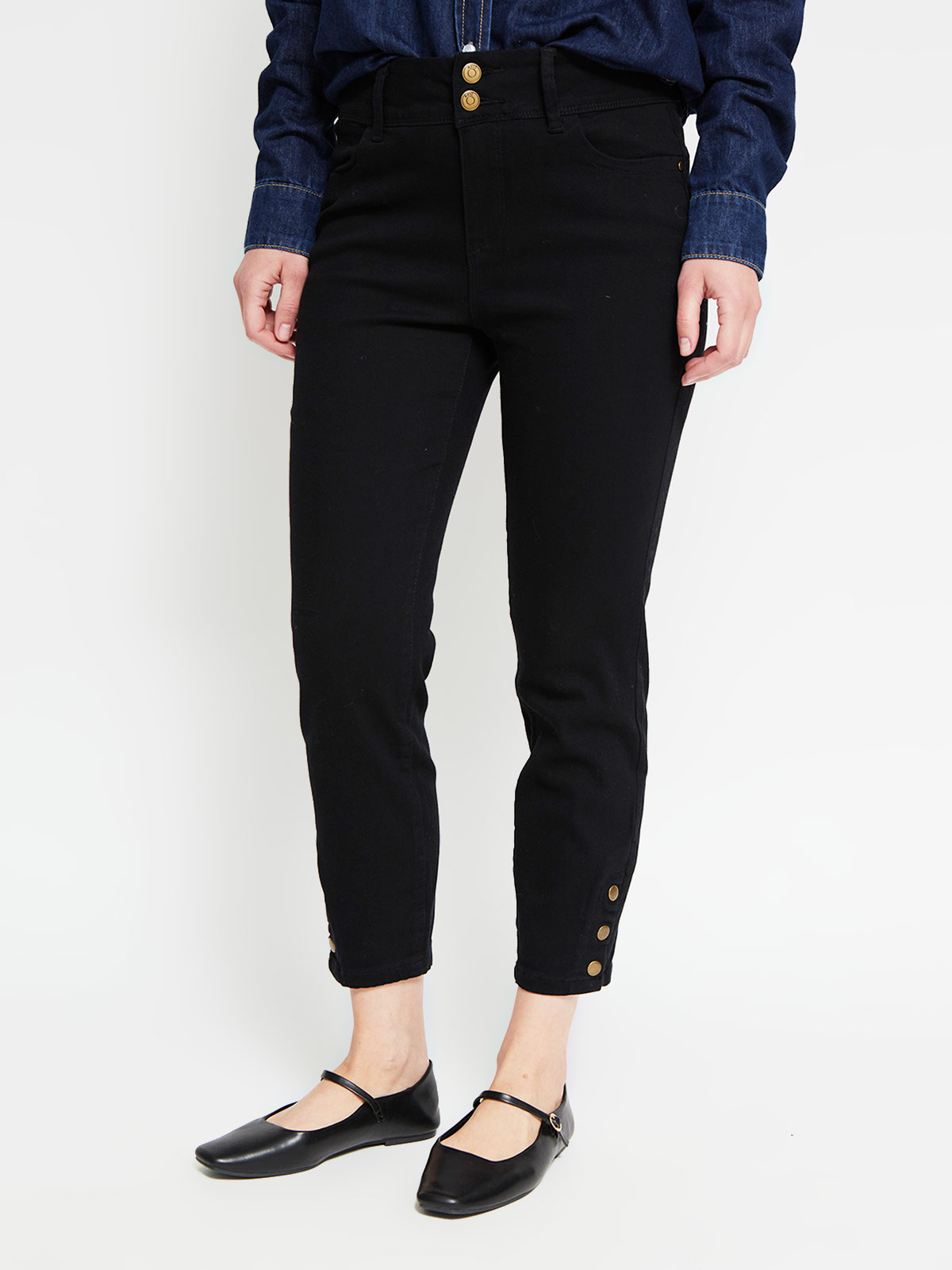 JEANS REGULAR ALGODÓN MUJER AZIZ SNAP - 2