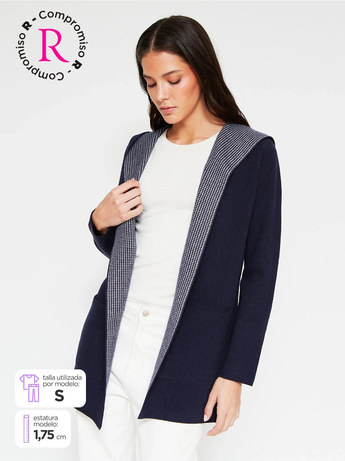 CARDIGAN MUJER AZIZ BAQUETA - 1
