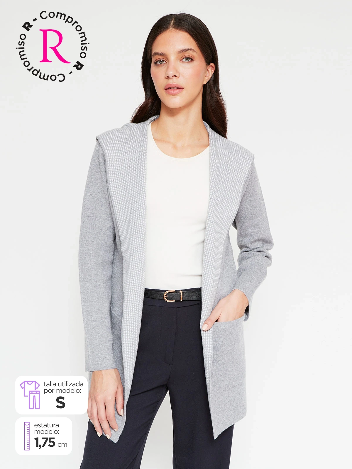 CARDIGAN MUJER AZIZ BAQUETA - 1
