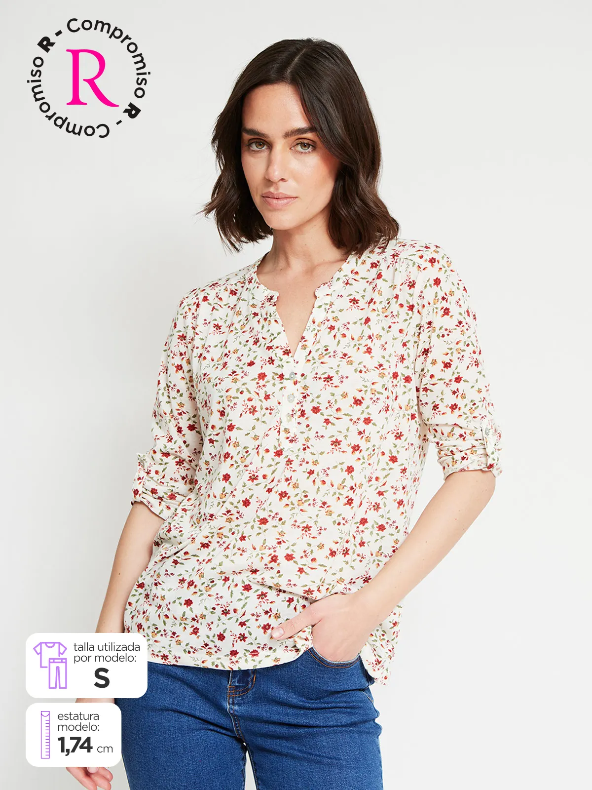 POLO MANGA 3/4 MUJER AZIZ BÁSICA - 1
