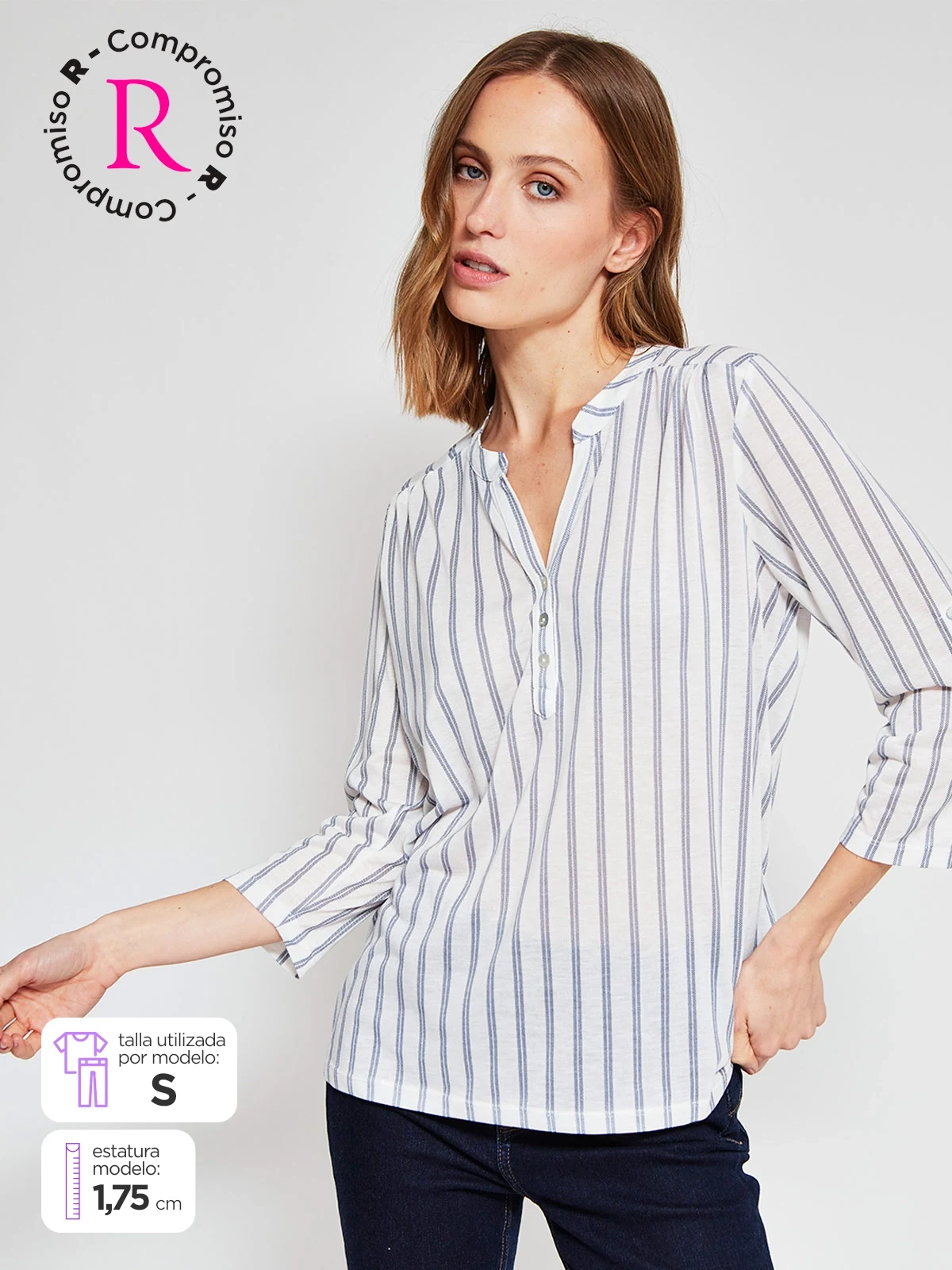 POLO MANGA 3/4 MUJER AZIZ - 1