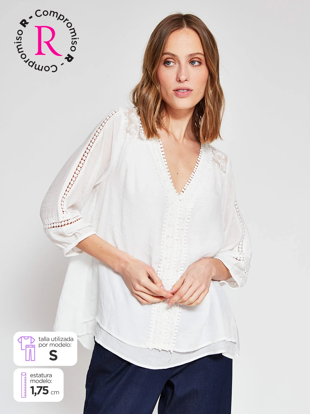 BLUSA MANGA 3/4 MUJER AZIZ - 1