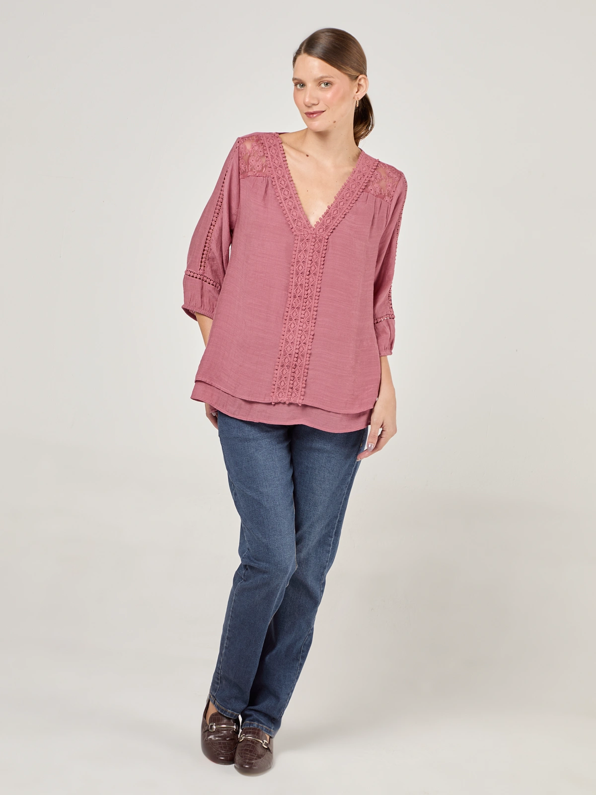BLUSA MANGA 3/4 MUJER AZIZ - 5