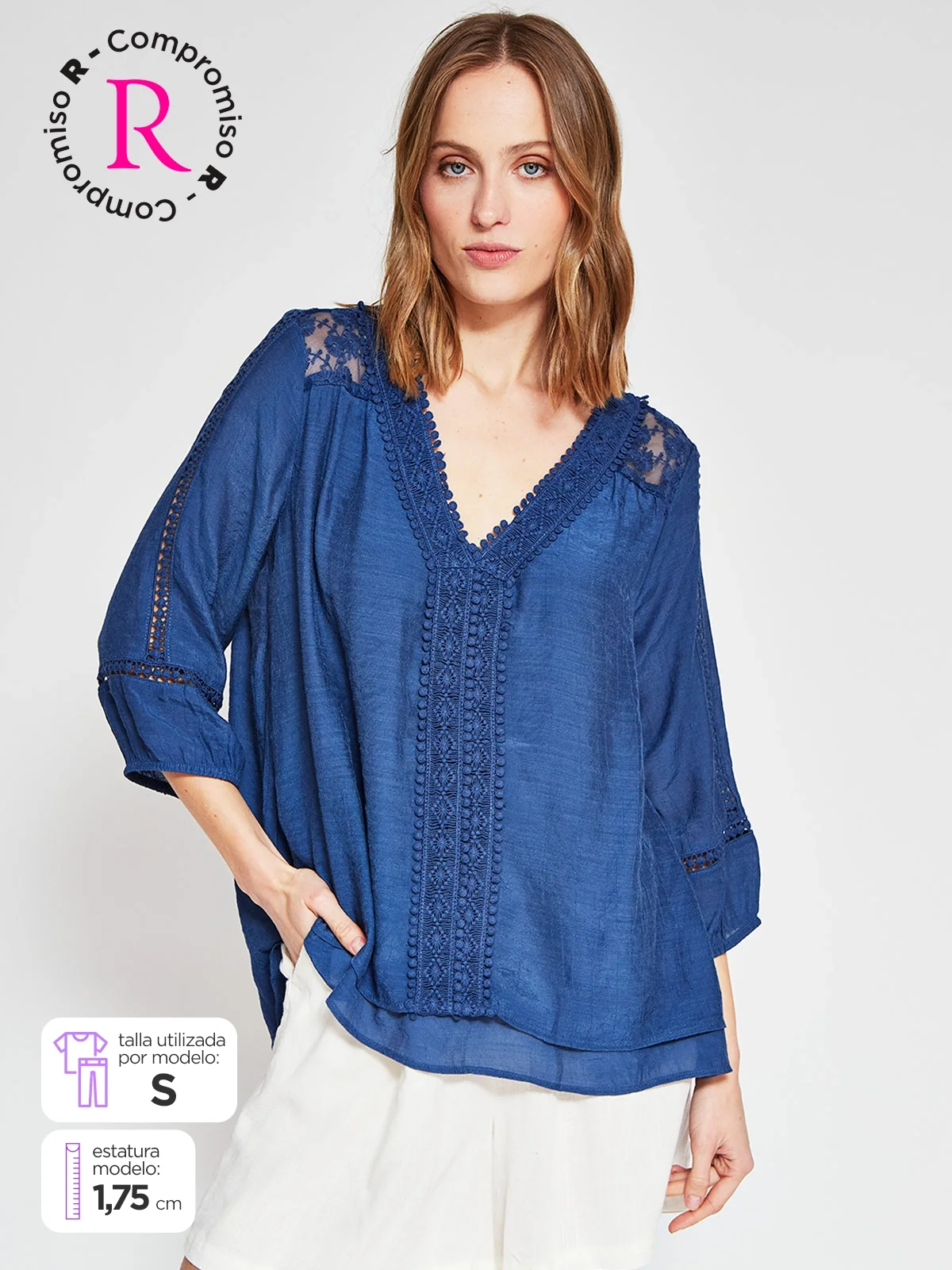 BLUSA MANGA 3/4 MUJER AZIZ - 1