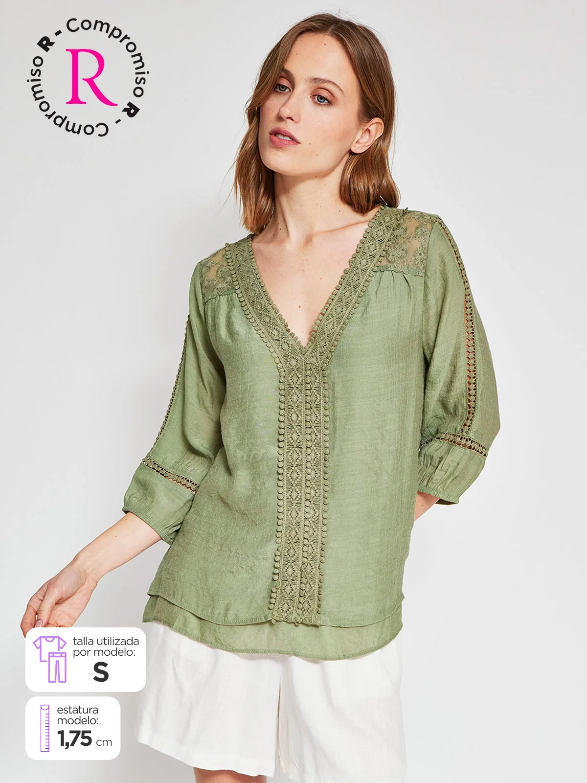 BLUSA MANGA 3/4 MUJER AZIZ - 1