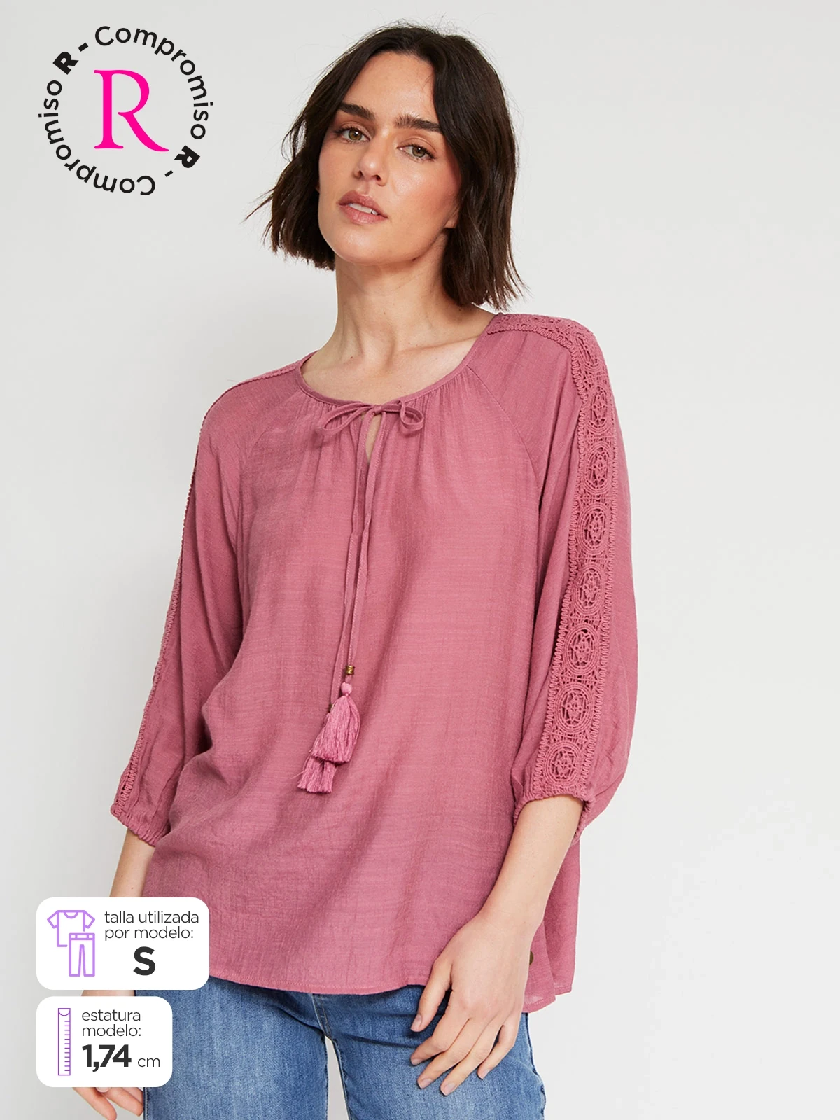 BLUSA MANGA 3/4 MUJER AZIZ - 1