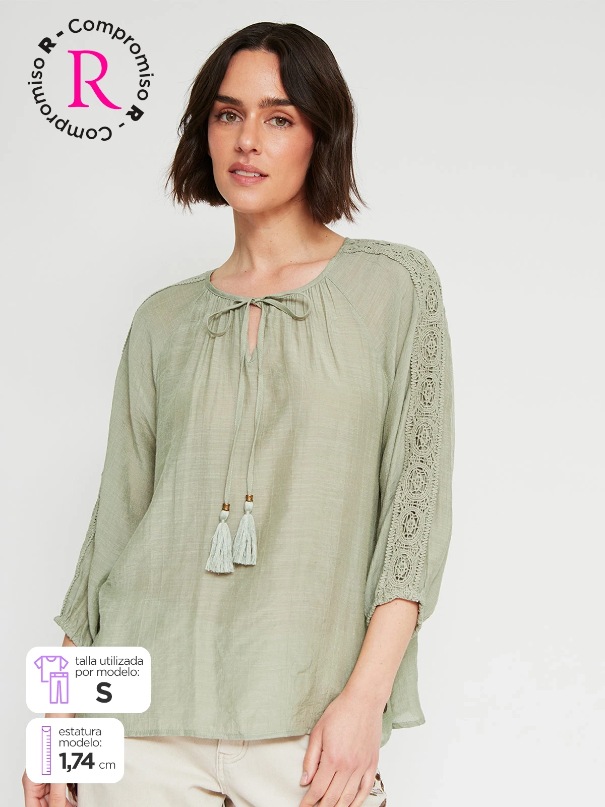 BLUSA MANGA 3/4 MUJER AZIZ - 1