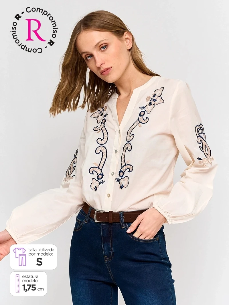 BLUSA MANGA LARGA MUJER AZIZ - 1