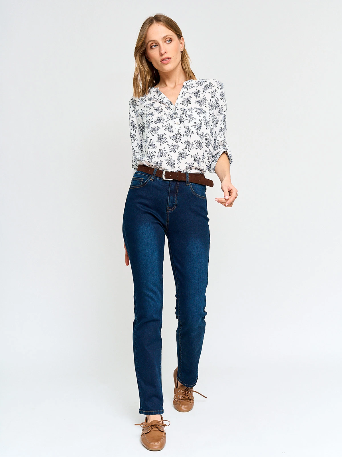 BLUSA MANGA 3/4 MUJER AZIZ CUELLO MAO - 5