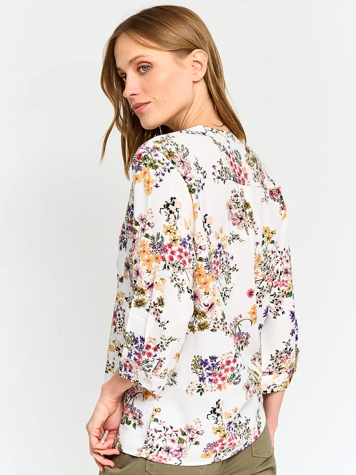 BLUSA MANGA 3/4 MUJER AZIZ CUELLO MAO - 3