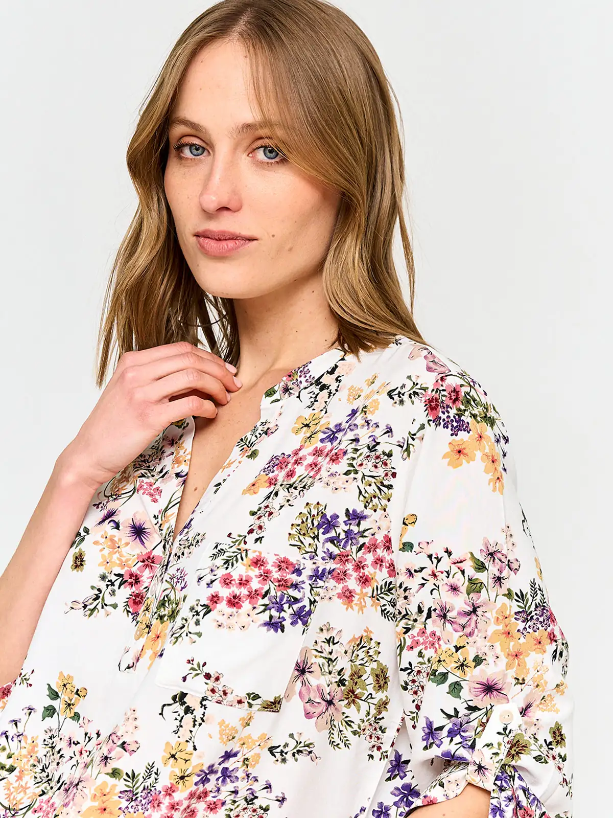BLUSA MANGA 3/4 MUJER AZIZ CUELLO MAO - 4
