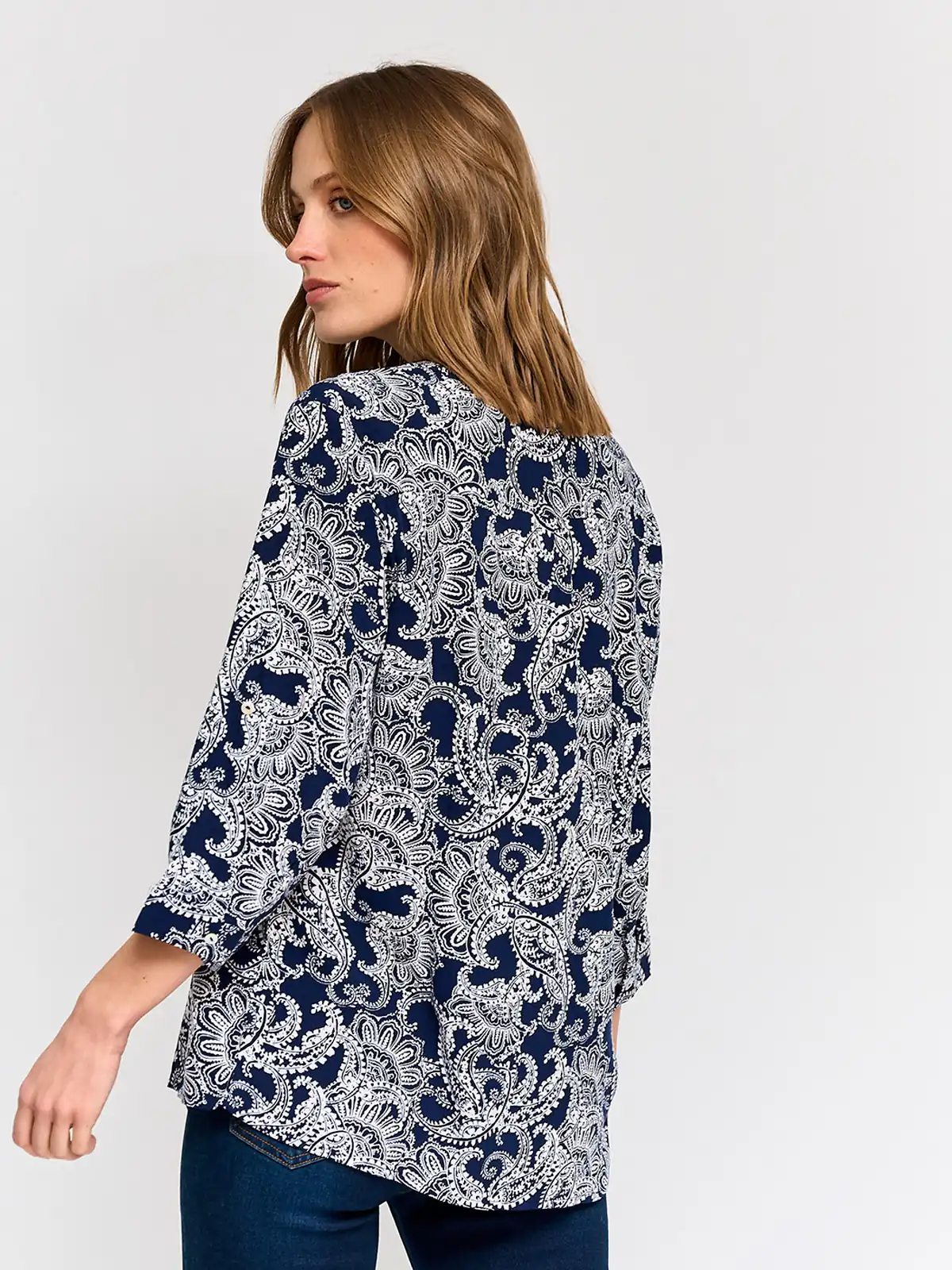 BLUSA MANGA 3/4 MUJER AZIZ CUELLO MAO - 3