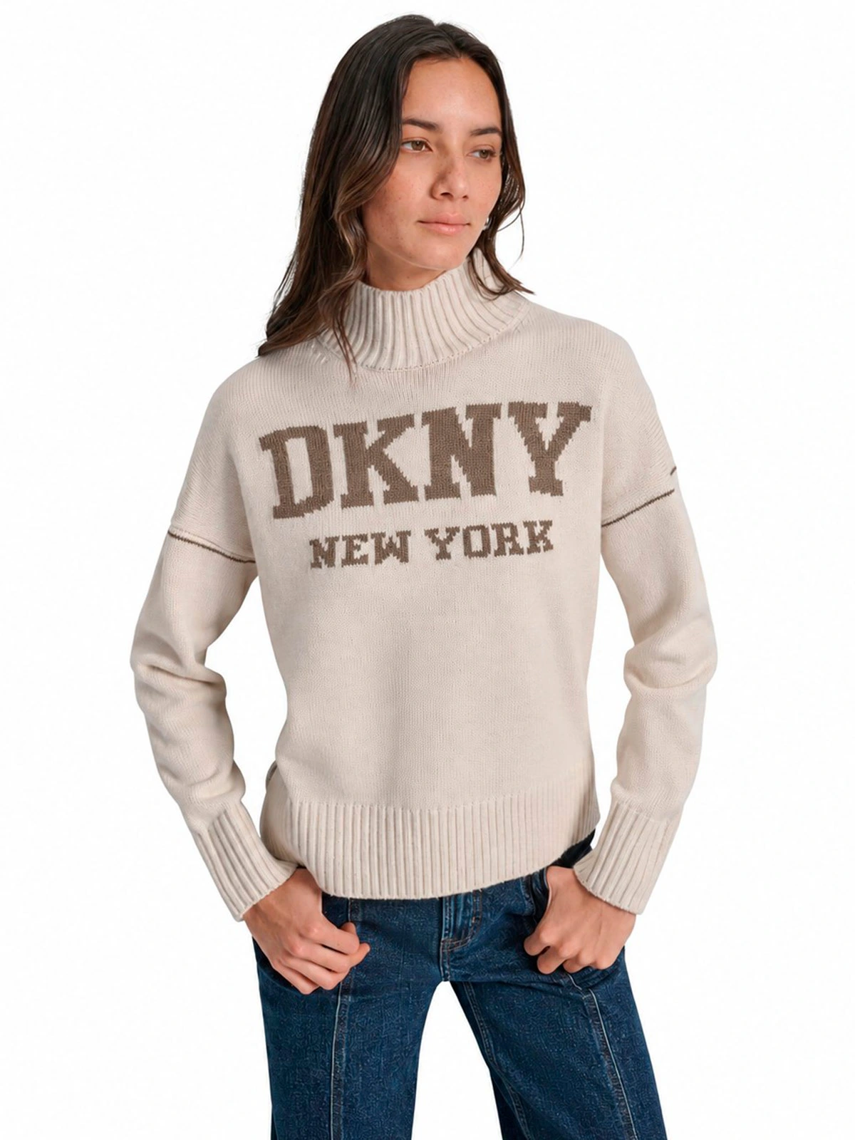 CHOMPA MUJER DKNY BEIGE - 3